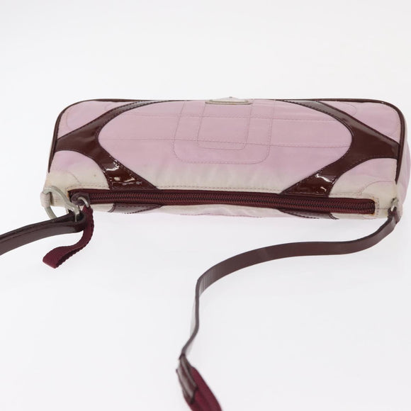 PRADA Shoulder Bag Nylon Pink Silver Auth 156460