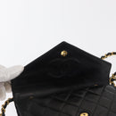 CHANEL Matelasse Chain Shoulder Bag Leather Black Gold CC Auth 156461-16