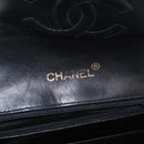 CHANEL Matelasse Chain Shoulder Bag Leather Black Gold CC Auth 156461-18