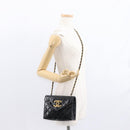 CHANEL Matelasse Chain Shoulder Bag Leather Black Gold CC Auth 156461-26