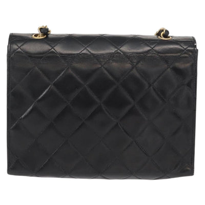CHANEL Matelasse Chain Shoulder Bag Leather Black Gold CC Auth 156461 - 0