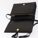Salvatore Ferragamo Gancini Shoulder Bag Suede Leather Black Gold Auth 156462-10
