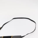Salvatore Ferragamo Gancini Shoulder Bag Suede Leather Black Gold Auth 156462-8