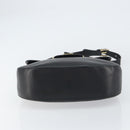 Salvatore Ferragamo Gancini Shoulder Bag Leather Black Gold Auth 156463-5