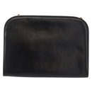 Salvatore Ferragamo Gancini Chain Shoulder Bag Leather Black Gold Auth 156464-3