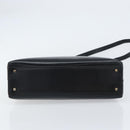 Salvatore Ferragamo Gancini Hand Bag Leather 2way Black Gold Auth 156465-5