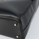 Salvatore Ferragamo Gancini Hand Bag Leather 2way Black Gold Auth 156465-16