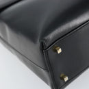Salvatore Ferragamo Gancini Hand Bag Leather 2way Black Gold Auth 156465-17