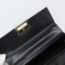 Salvatore Ferragamo Gancini Hand Bag Leather 2way Black Gold Auth 156465-20