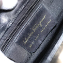 Salvatore Ferragamo Gancini Hand Bag Leather 2way Black Gold Auth 156465-12