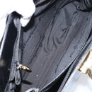 Salvatore Ferragamo Gancini Hand Bag Leather 2way Black Gold Auth 156465-11
