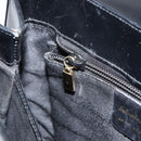 Salvatore Ferragamo Gancini Hand Bag Leather 2way Black Gold Auth 156465-23