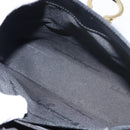 Salvatore Ferragamo Gancini Hand Bag Leather 2way Black Gold Auth 156465-25
