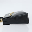 Salvatore Ferragamo Gancini Hand Bag Leather 2way Black Gold Auth 156465-4