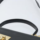 Salvatore Ferragamo Gancini Hand Bag Leather 2way Black Gold Auth 156465-14