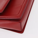 Salvatore Ferragamo Chain Vala Shoulder Bag Leather Red Gold Auth 156466V-10