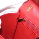 Salvatore Ferragamo Chain Vala Shoulder Bag Leather Red Gold Auth 156466V-20