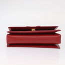 Salvatore Ferragamo Chain Vala Shoulder Bag Leather Red Gold Auth 156466V-9