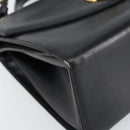 Salvatore Ferragamo Gancini Shoulder Bag Leather 2way Black Gold Auth 156467-13