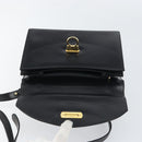 Salvatore Ferragamo Gancini Shoulder Bag Leather 2way Black Gold Auth 156467-17
