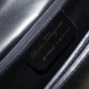Salvatore Ferragamo Gancini Shoulder Bag Leather 2way Black Gold Auth 156467-18