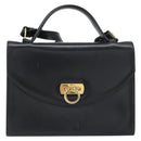 Salvatore Ferragamo Gancini Shoulder Bag Leather 2way Black Gold Auth 156467-2