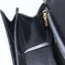 Salvatore Ferragamo Gancini Shoulder Bag Leather 2way Black Gold Auth 156467-21