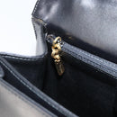 Salvatore Ferragamo Gancini Shoulder Bag Leather 2way Black Gold Auth 156467-22
