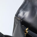 Salvatore Ferragamo Gancini Shoulder Bag Leather 2way Black Gold Auth 156467-23