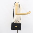 Salvatore Ferragamo Gancini Shoulder Bag Leather 2way Black Gold Auth 156467-26