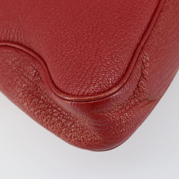 Salvatore Ferragamo Vala Shoulder Bag Leather Red Silver Auth 156468