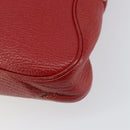 Salvatore Ferragamo Vala Shoulder Bag Leather Red Silver Auth 156468-12