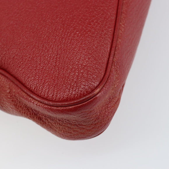 Salvatore Ferragamo Vala Shoulder Bag Leather Red Silver Auth 156468