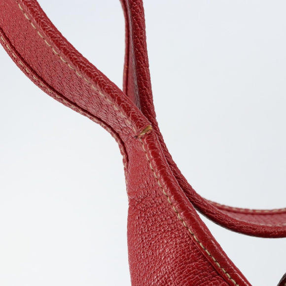 Salvatore Ferragamo Vala Shoulder Bag Leather Red Silver Auth 156468