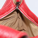 Salvatore Ferragamo Vala Shoulder Bag Leather Red Silver Auth 156468-19