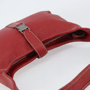 Salvatore Ferragamo Vala Shoulder Bag Leather Red Silver Auth 156468-6