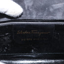 Salvatore Ferragamo Gancini Shoulder Bag Suede Gray Gold Auth 156470-12