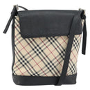 BURBERRY Nova Check Shoulder Bag Canvas Beige Silver Auth 156473-1