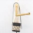 BURBERRY Nova Check Shoulder Bag Canvas Beige Silver Auth 156473-22
