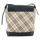 BURBERRY Nova Check Shoulder Bag Canvas Beige Silver Auth 156473-2
