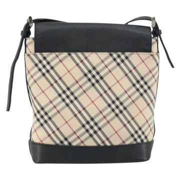 BURBERRY Nova Check Shoulder Bag Canvas Beige Silver Auth 156473 - 0