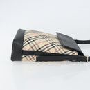 BURBERRY Nova Check Shoulder Bag Canvas Beige Silver Auth 156473-3