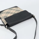 BURBERRY Nova Check Shoulder Bag Canvas Beige Silver Auth 156473-6