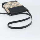 BURBERRY Nova Check Shoulder Bag Canvas Beige Silver Auth 156473-7