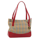 Burberrys Nova Check Tote Bag Canvas Beige Gold Auth 156474-1