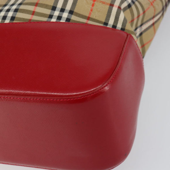 Burberrys Nova Check Tote Bag Canvas Beige Gold Auth 156474