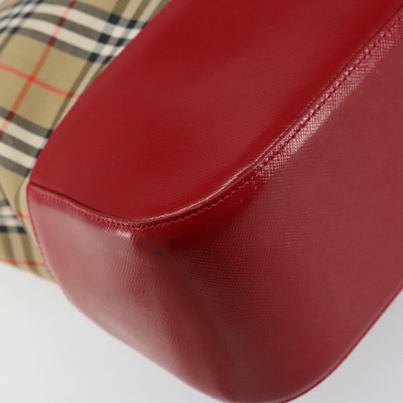 Burberrys Nova Check Tote Bag Canvas Beige Gold Auth 156474