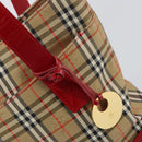 Burberrys Nova Check Tote Bag Canvas Beige Gold Auth 156474-14