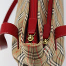 Burberrys Nova Check Tote Bag Canvas Beige Gold Auth 156474-15