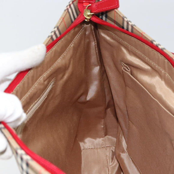 Burberrys Nova Check Tote Bag Canvas Beige Gold Auth 156474